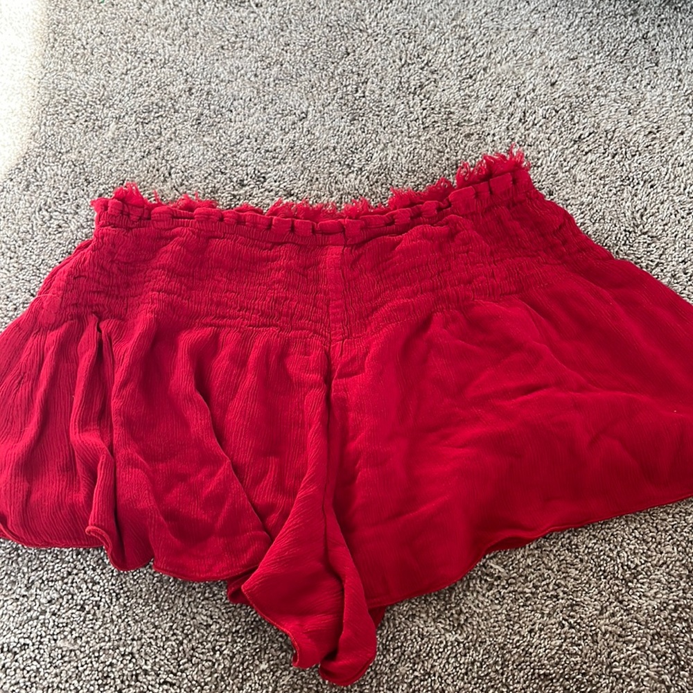 Red free people flowy shorts